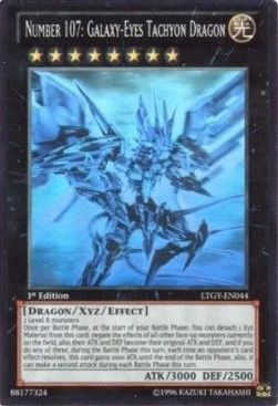 Number 107: Galaxy-Eyes Tachyon Dragon (V.6) LTGY-EN044 Ghost Rare Amerikanisch - Bild 1 von 2