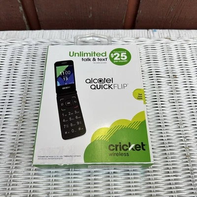 Alcatel QUICKFLIP 4044C 4G LTE Flip Phone Locked for Cricket Wireless  BRAND NEW - Image 1 of 3