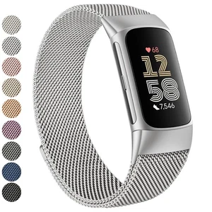 para Fitbit Charge 6 Bandas Mujeres Hombres, Acero Inoxidable Metal Malla Lazo Ajustable... - Imagen 1 de 8