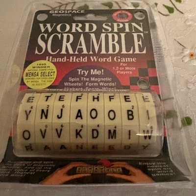 Word Spin Scramble 1995 Hand Held Word Game by Geospace 1 or More Players NEW - Image 1 of 2
