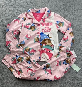 Squishmallows Girl's Size Small (6-6X) Long Sleeve Pajama Set Pink - Picture 1 of 6
