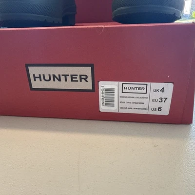 Bota Hunter Chelsea, tamanho 6 botas de borracha verde Hunter. Novo em folha - Imagem 1 de 4