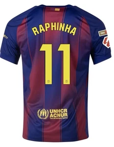 FC Barcelona Raphinha #11 Home Kit 25/26 Authentic Soccer Name Set - Picture 1 of 12