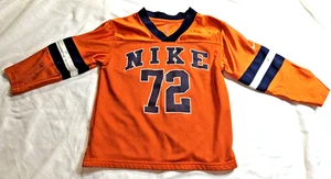 Nike Mesh Fußball Trikot #72 Center Swoosh ORANGE blau weiß gestreift Gr. 4 - Bild 1 von 9