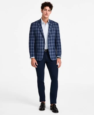 Abrigo Blazer Deportivo Michael Kors Para Hombre Calce Clásico 48 L Azul Multi Cuadros Foto 1 de 4