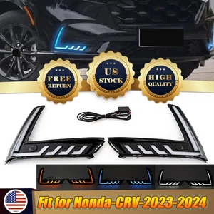 2X DRL Daytime Running Light Fog Lamp w/ Sensor Hole For Honda CR-V CRV 2023-25 - Picture 1 of 19