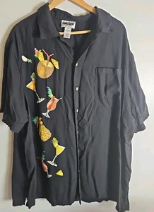 KINGSIZE Shirt Mens 3XL Short Sleeve Button Up Margarita Themed Shirt (939) - Picture 1 of 4