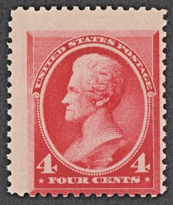 USA # 215 * MINT NO GUM { 4c CARMINE JACKSON } BEAUTY AMERICAN BANKNOTE FROM 1888 - Bild 1 von 3