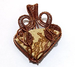 136.80 Ct Labradorite Wire Wrapped Pendant Handcrafted Copper Ethnic Gift - Picture 1 of 9
