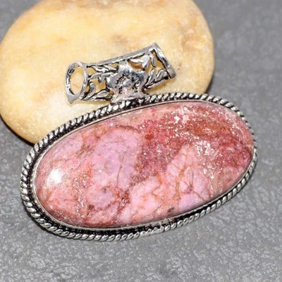 Cobalt Calcite 925 Silver Plated Gemstone Handmade Pendant 1.3" GW - Image 1 of 3