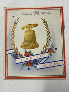 Vintage Military Greeting Card 1942 Patriotic Birthday Card-Unused w/Envelope - Foto 1 di 7