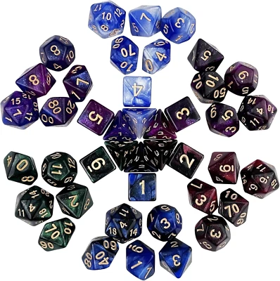 Set Dadi D&D Particolari, 6 X 7 (42 Pezzi) Dadi Da Gioco, Dadi Dnd Dice Set, Col