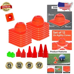 Durable 12-Pack Agility Training Cones - Perfect for Kids and Traffic Training - Picture 1 of 9