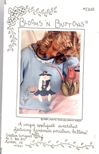 Creative Uniques Appliqued Sweatshirt Pattern Blooms N Buttons Uncut - Picture 1 of 5