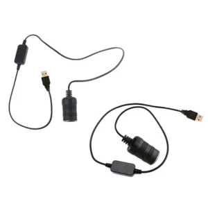 USB A Male to 12V Car CigaretteLighter Socket Female Power Converter Cable - Zdjęcie 1 z 14