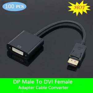 100X Display Port DP Male To DVI Female Adapter Cable Converter for Laptop PC - Picture 1 of 3