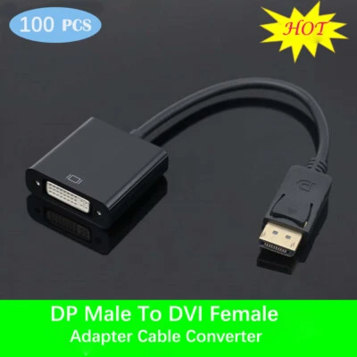 Wholesale Lot 100X Display Port DP Male To DVI Female Adapter Cable Converter - Image 1 of 3