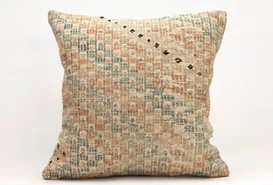 Kilim Pillow Cover, 20x20 in, Decorative Sofa Cushion, Handmade Boho Pillow - Picture 1 of 4