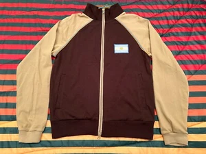 NWOT VINTAGE 90s ACE Argentina Track Jacket Mens M Brown/Tan Windbreaker Messi - Picture 1 of 8