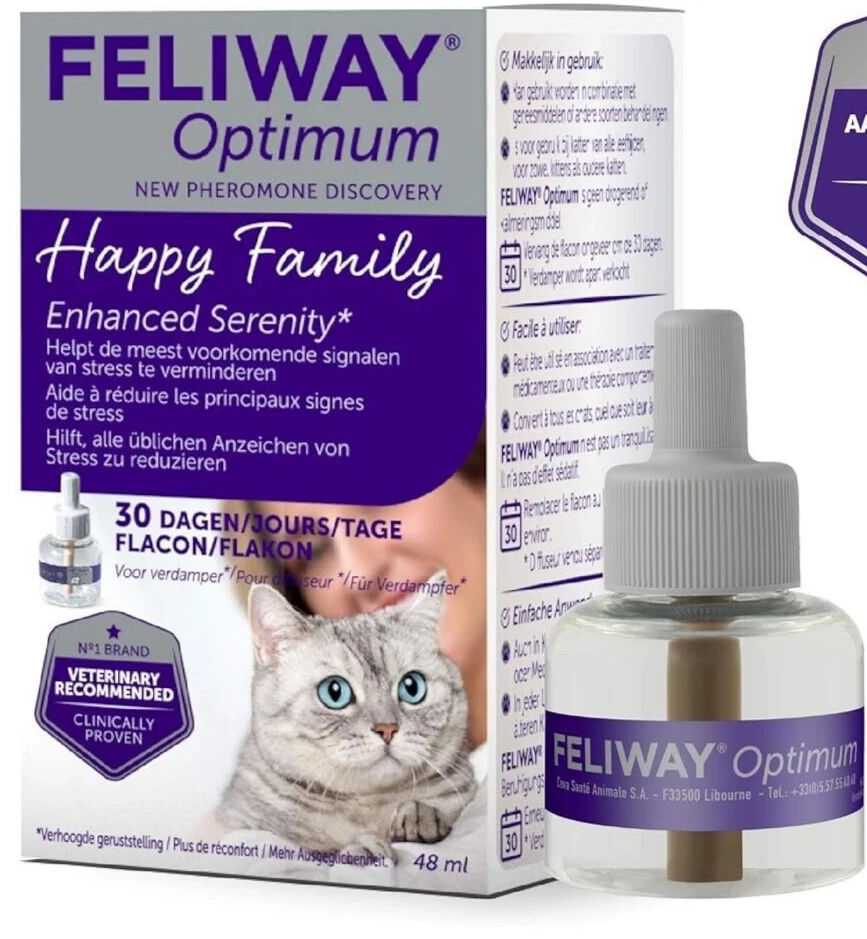 Feliway Optimum Cat Enhanced Pheromone Diffuser Refills 3 Pack EXP 2027 - Image 1 of 1
