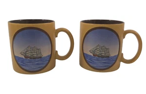 Vintage Russ Berrie & Co 12 OZ Cerámica Velero 8354 Tazas Tazas - Juego de 2 - Imagen 1 de 21