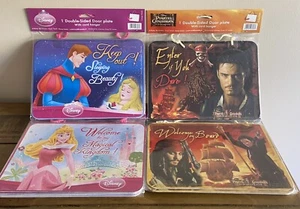 JOB LOT 12 X DISNEY SLEEPING BEAUTY/PIRATES DOUBLE SIDED DOOR PLATE - Picture 1 of 1