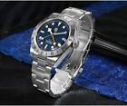 San Martin 39Mm Mechanical Business Dress Steel Sapphire Watch - Blue