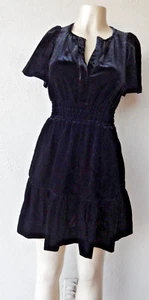 Anthropologie Maeve Black Velvet Slip On Short Sleeves Dress Size XS N W T - Picture 1 of 9