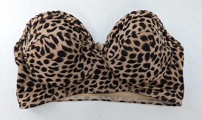 Blusa de natação feminina Victoria's Secret 34B marrom estampa animal sem alças - Imagem 1 de 4