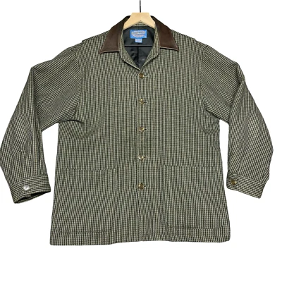 VTG Pendleton Jacket Mens M Gingham Plaid Chore Blazer 2 Pocket Wool Shacket - Image 1 of 4