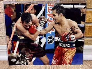 MANNY PACQUIAO SIGNED AUTO BOXEN 11 x 14 FOTO Oscar De La hoya PSA #AN44716 - Bild 1 von 3