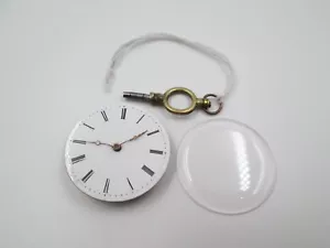 Máquina de puentes y esfera porcelana reloj bolsillo. Siglo XIX. Llave - Imagen 1 de 5
