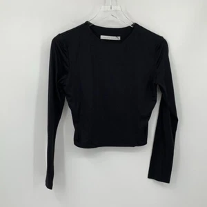 Susana Monaco long sleeve top shirt blouse jersey knit black crewneck new Large - Picture 1 of 4
