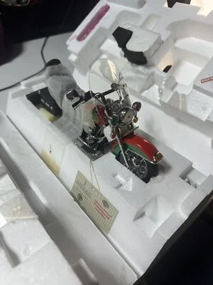 Franklin Mint 2003 Harley-Davidson Xmas Motorcycle LE#3655 Red 1:10, PAPERS, BOX - Image 1 of 4