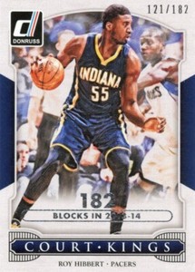 2014 Donruss #14 Roy Hibbert #/182 182 Blocks SP Court Kings NM-MT