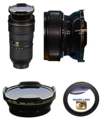 HD3 FISHEYE LENS + MACRO LENS FOR Nikon AF-S NIKKOR 24-70mm f/2.8E ED VR Lens - Image 1 of 4