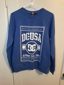 DC Shoes USA Blue Crew Neck Sweatshirt Size Mens Medium Rob Dyrdek Skateboarding - Picture 1 of 4