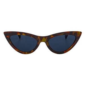 TABBY - High Pointed Retro Small Cat Eye Sunglasses Tortoise Smoke Lens - Picture 1 of 8