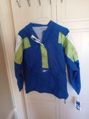 Reebok Vintage Jersey Cortavientos Chaqueta Capucha Talla Mujer Pequeña Nuevo Antiguo Stock Foto 1 de 4