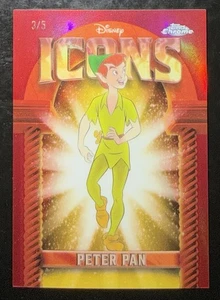 2025 Topps Chrome Disney Icons Peter Pan Red Refractor /5 - Picture 1 of 2