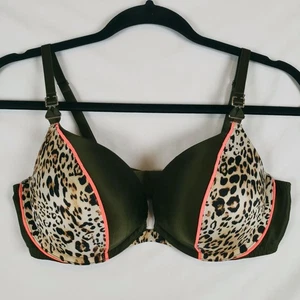 Victorias Secret Very Sexy Push-Up Bra 36C Padded Underwire Leopard Olive Green - Picture 1 of 12