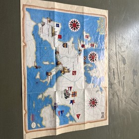 Uncharted Waters Nintendo NES Foldable Promo Map Poster Insert ONLY With Writing