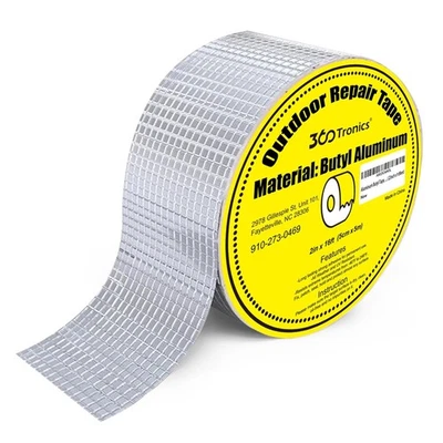 Waterproof Tape Aluminum Butyl Tape w/Adhesive for Leak Repair Roof Patching - Image 1 of 4