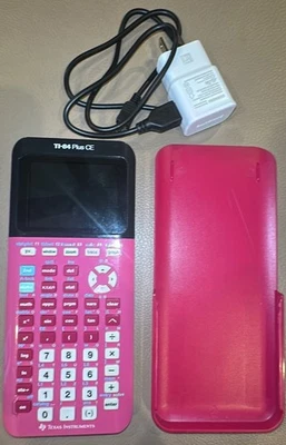 Texas Instruments TI-84 Plus CE Color Graphing Calculator Pink W/Cover & Cord - Image 1 of 4