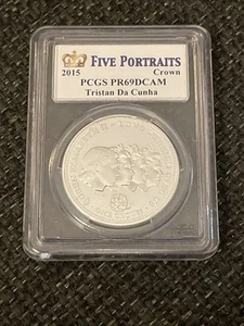 2015 Five Portraits Silver Crown Tristan De Cunha PCGS PR69DCAM - Picture 1 of 2