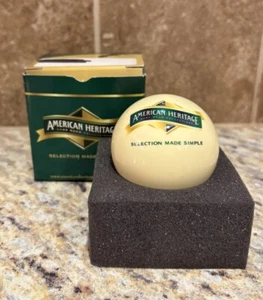 AMERICAN HERITAGE VINTAGE CUE BALL PROMOTIONAL ITEM 2 1/4" BILLIARD POOL BALL - Picture 1 of 10