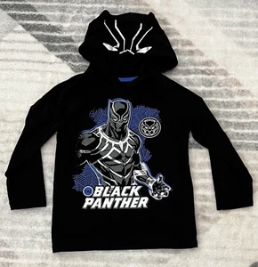Marvel Black Panther Super Hero Kids Pullover Hoodie TShirt Long Sleeve Kids Sz5 - Picture 1 of 5