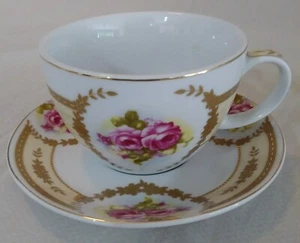 Englische Rosegoldrand Porzellan Teetasse & Untertasse - Bild 1 von 7