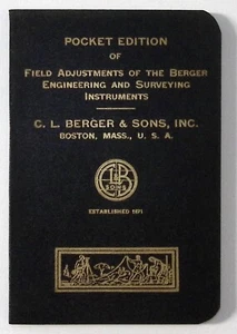 Ajustes de campo Berger Engineering Topografía Instrumentos Manual BONITO - Imagen 1 de 2