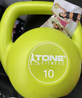 Tone Fitness Vinyl Kettlebell Lime 10-Pound Strength Training  Free Shipping